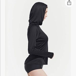 Rash guard hooded shirt for swim